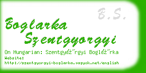 boglarka szentgyorgyi business card